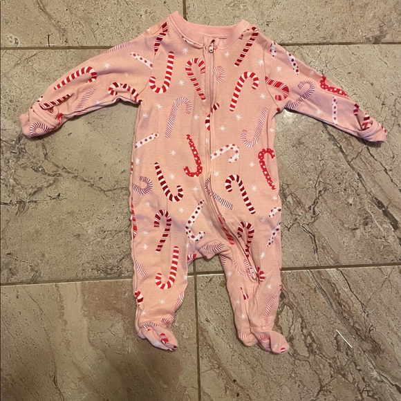 🎅3/$20 🎄Candy Cane Baby Footed Sleeper - Picture 1 of 4